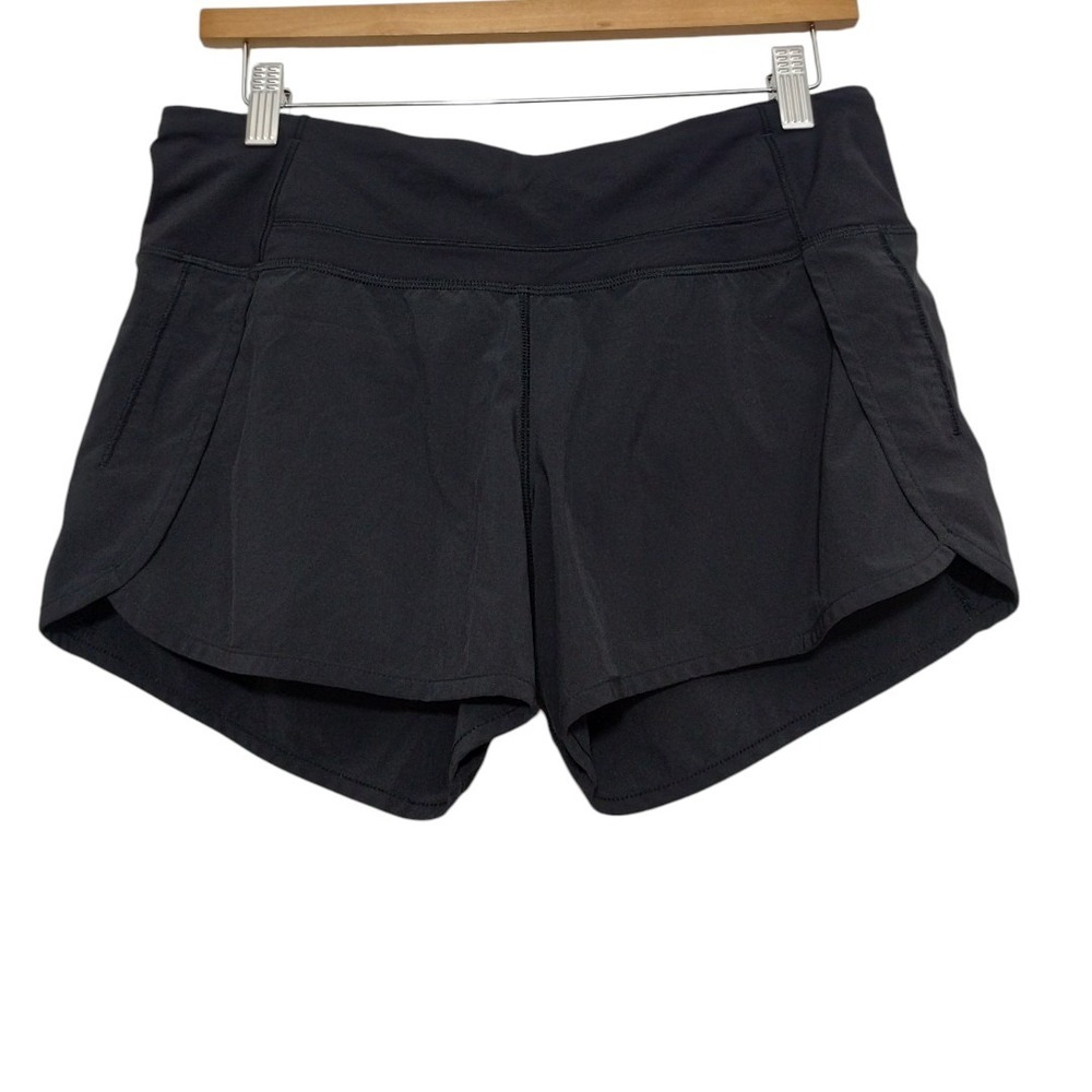 Lululemon Run Times Short ‎ Women's 6 4-way Stretch 4" Black Workout Lined